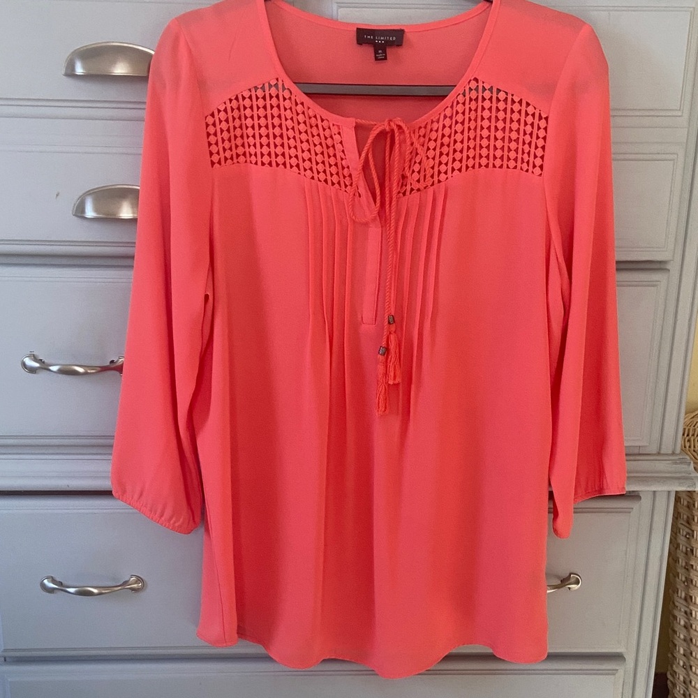 Women’s The Limited Coral Blouse 3/4 sleeve medium
